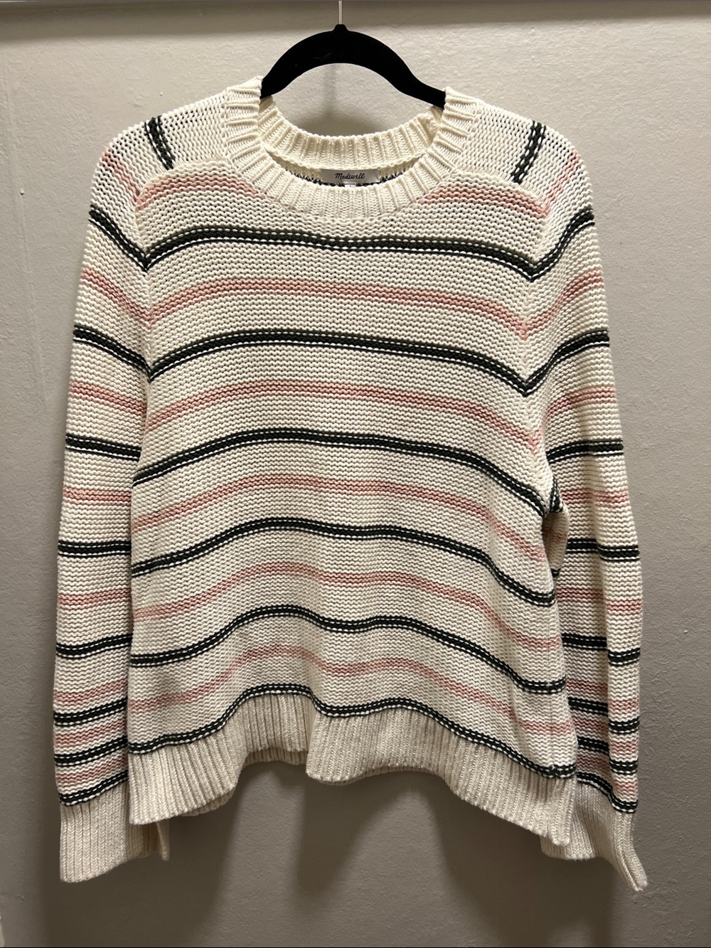Madewell 100% Cotton Striped Sweater, Large